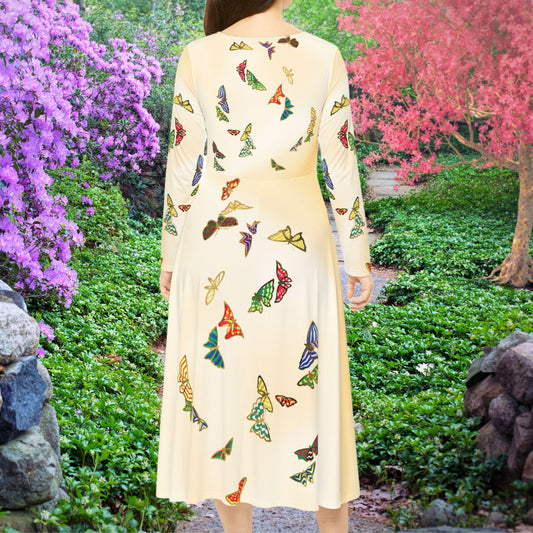 1000 Butterflies Women's Long Sleeve Dress