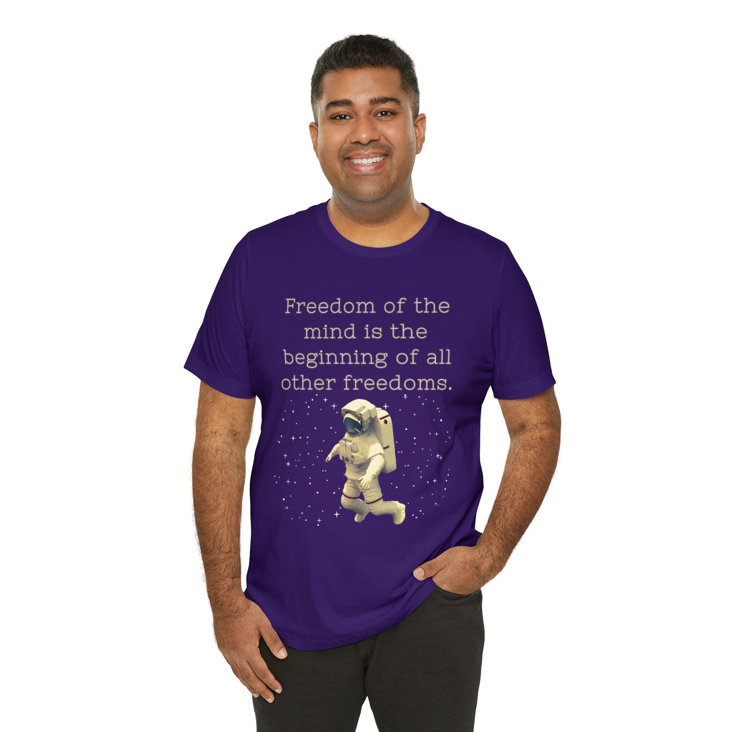 Freedom of The Mind Is The Beginning Astronaut Short Sleeve Tee