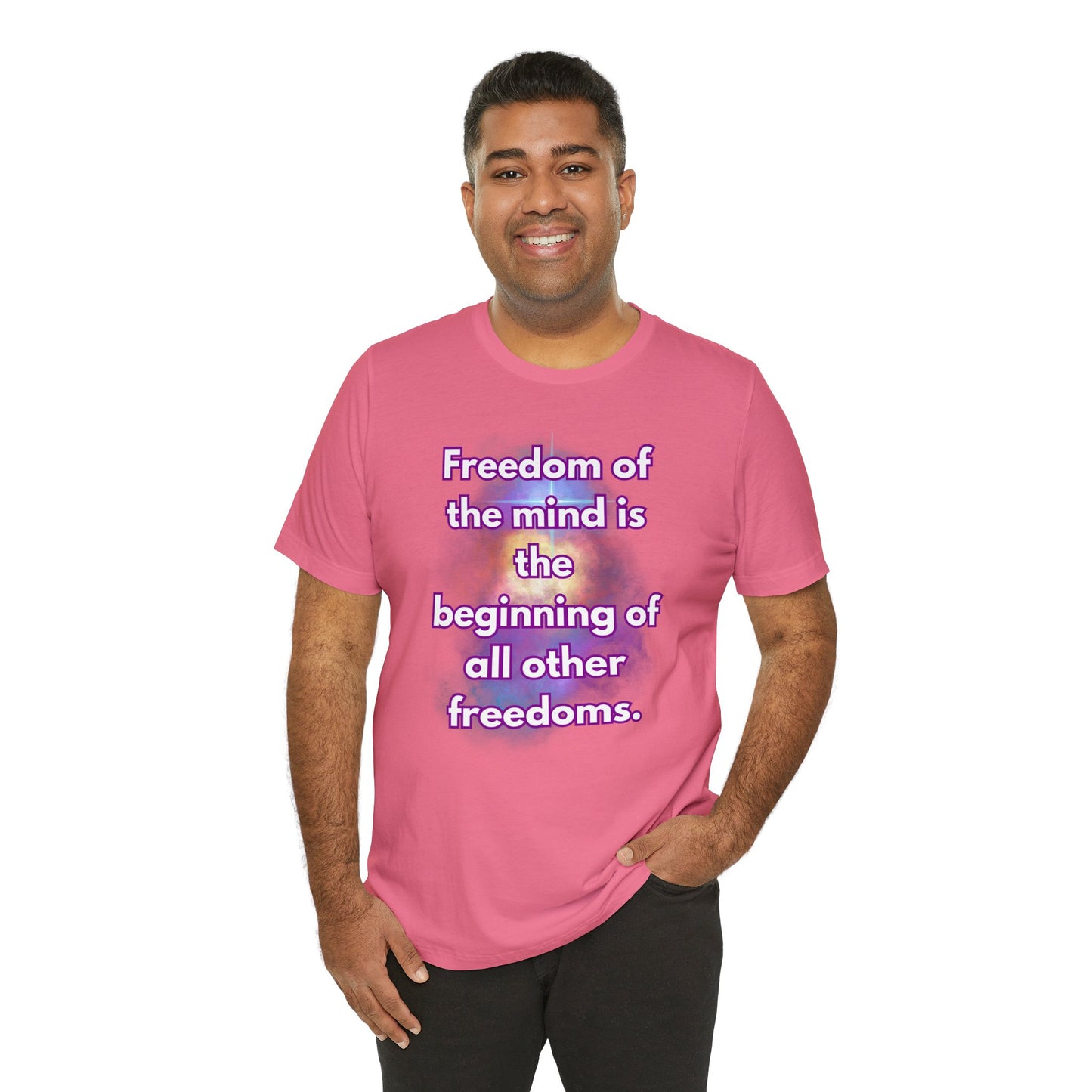 Freedom Of The Mind Is The Beginning Supernova Short Sleeve T-Shirt