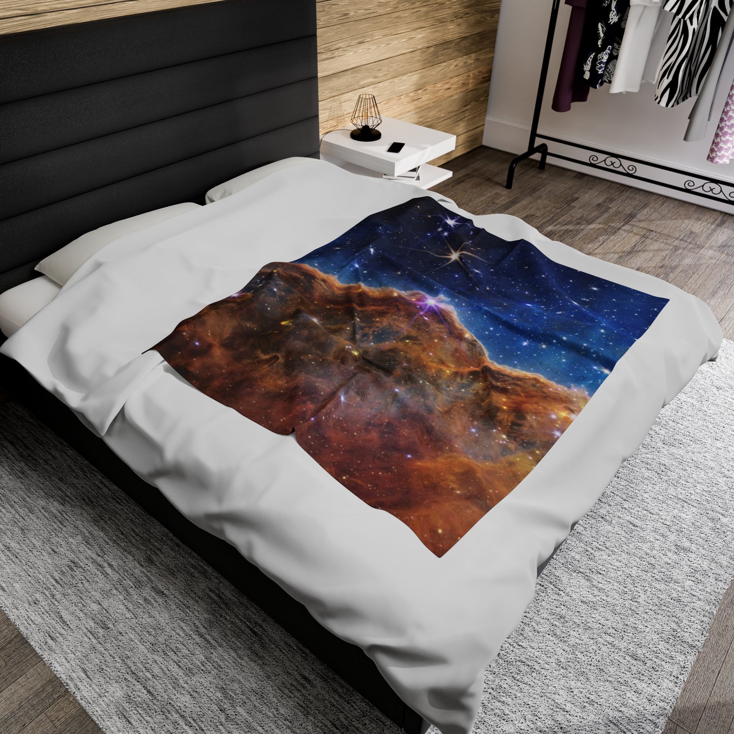 Intergalactic Velveteen Plush Blanket - Cosmic Cliffs In The Carina Nebula