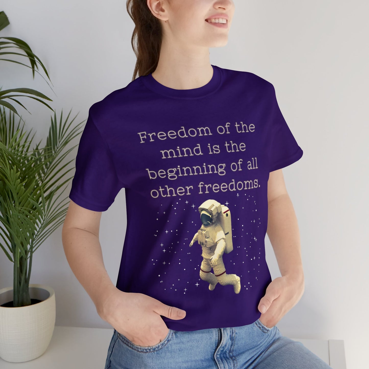 Freedom of The Mind Is The Beginning Astronaut Short Sleeve Tee