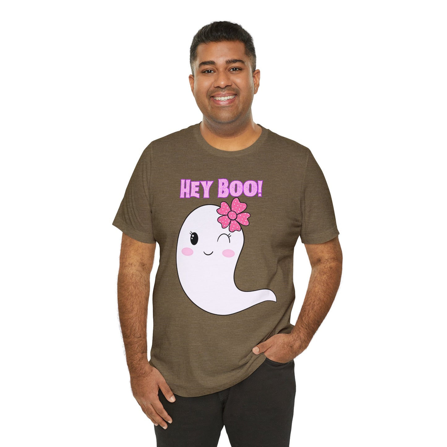 Hey Boo! Cute Ghost Short Sleeve T-Shirt