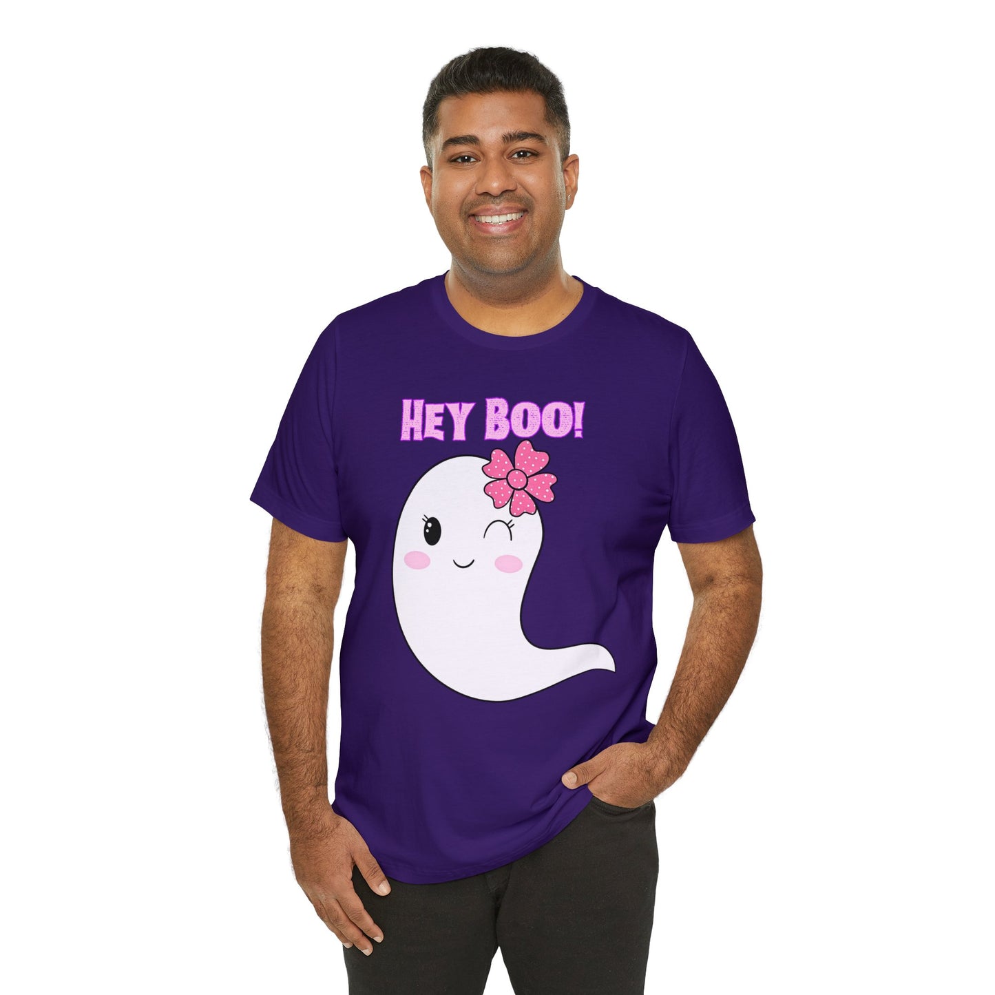Hey Boo! Cute Ghost Short Sleeve T-Shirt