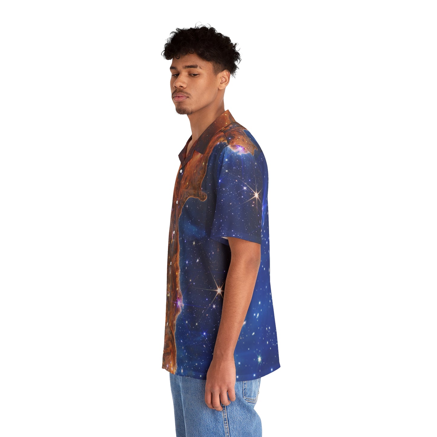 Intergalactic Men's Hawaiian Style Shirt - Cosmic Cliffs in the Carina Nebula - JWST