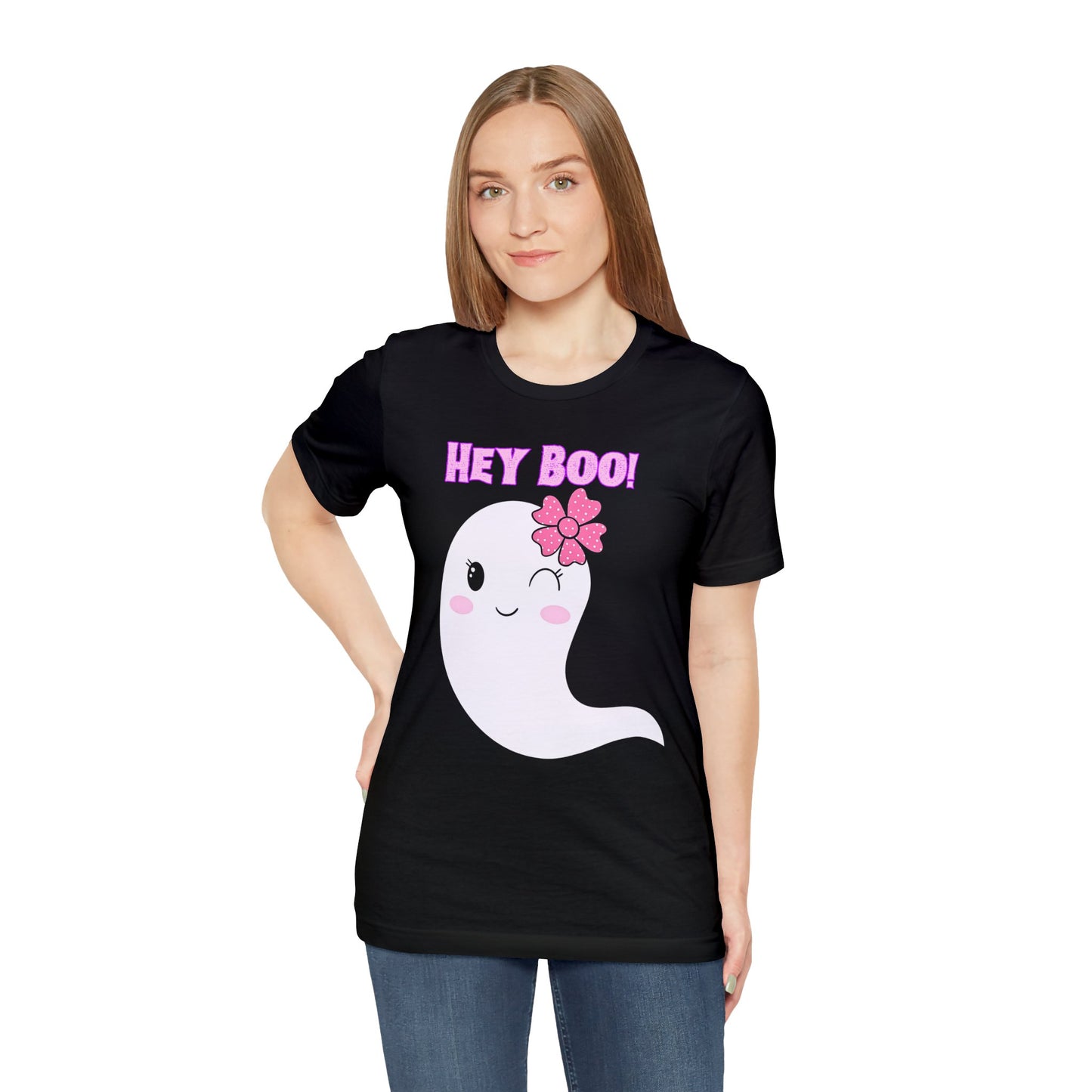 Hey Boo! Cute Ghost Short Sleeve T-Shirt