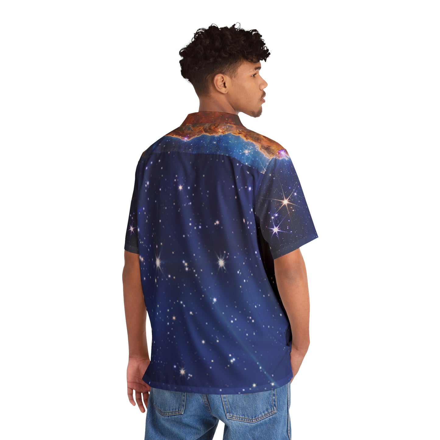 Intergalactic Men's Hawaiian Style Shirt - Cosmic Cliffs in the Carina Nebula - JWST