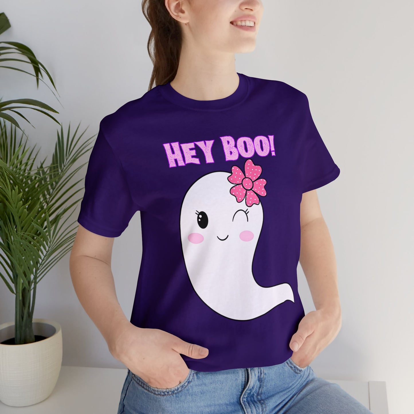 Hey Boo! Cute Ghost Short Sleeve T-Shirt