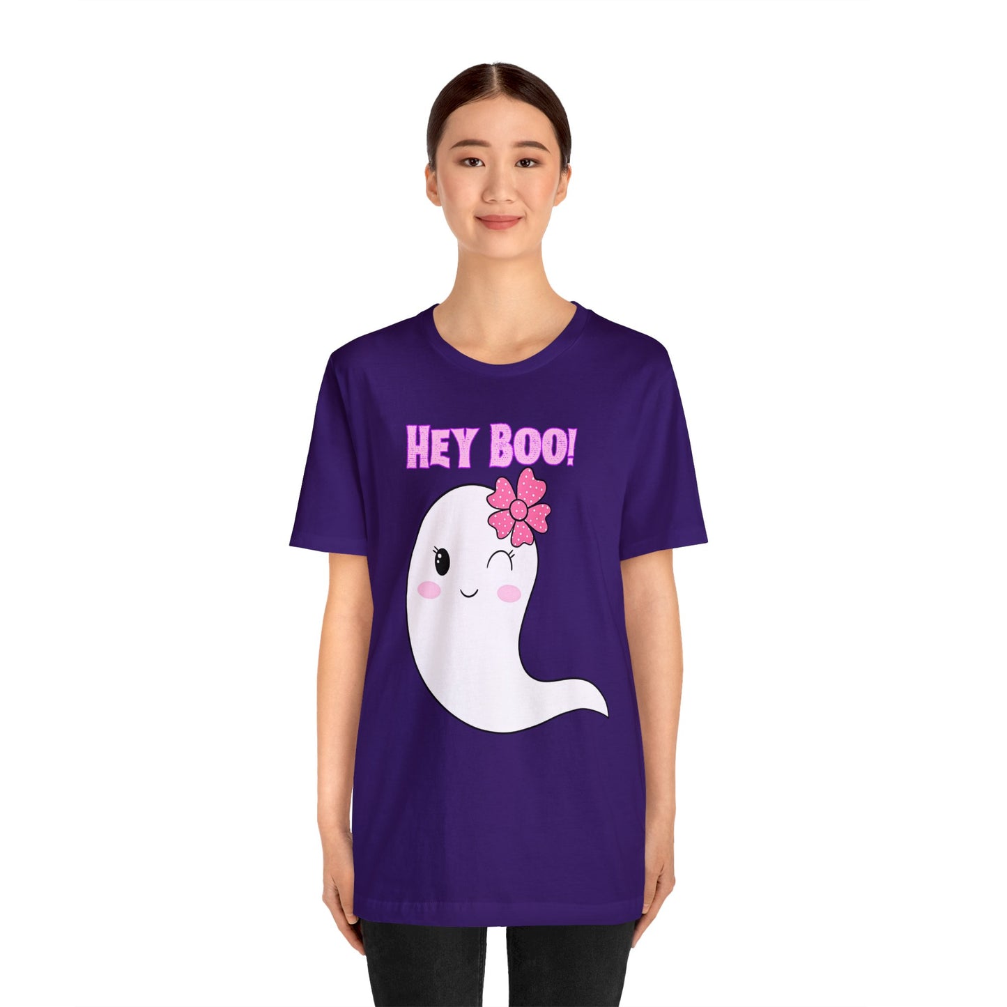 Hey Boo! Cute Ghost Short Sleeve T-Shirt