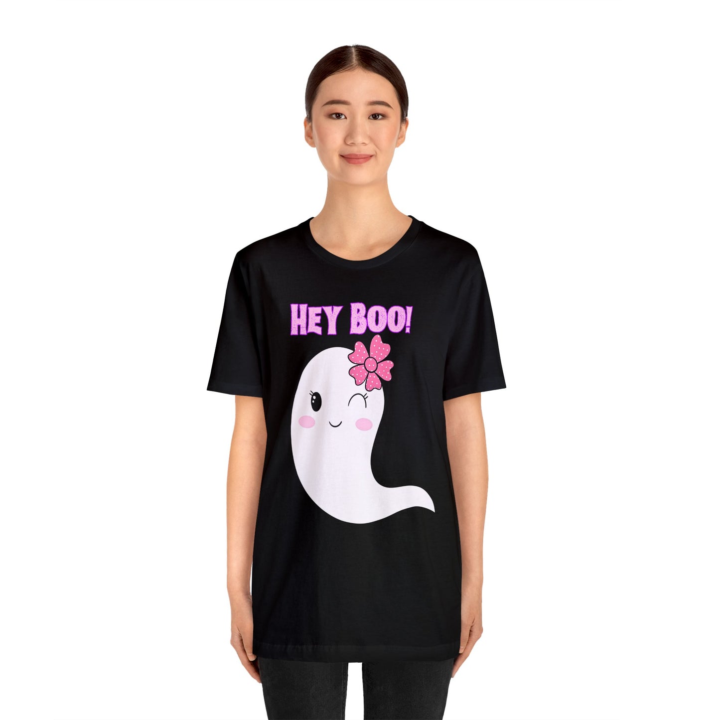 Hey Boo! Cute Ghost Short Sleeve T-Shirt
