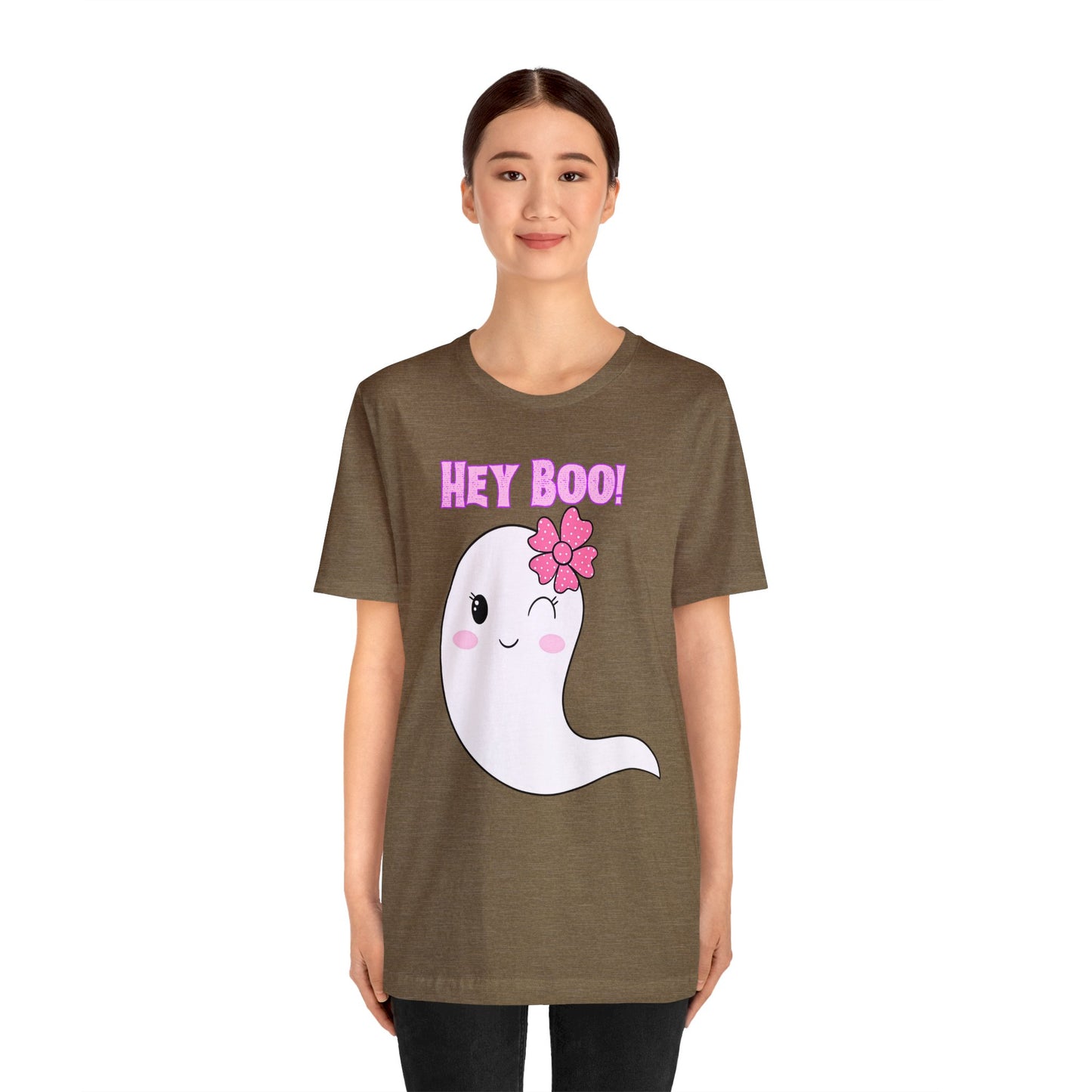 Hey Boo! Cute Ghost Short Sleeve T-Shirt