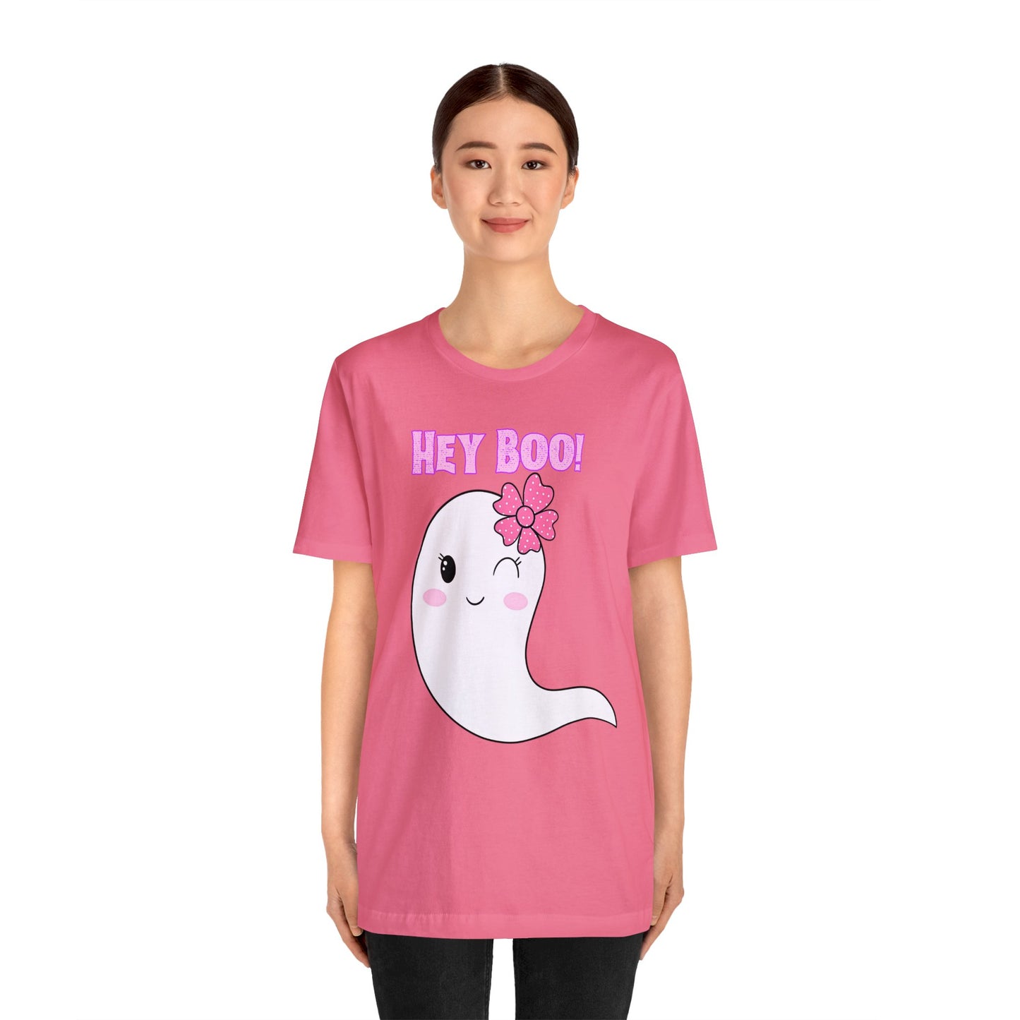 Hey Boo! Cute Ghost Short Sleeve T-Shirt