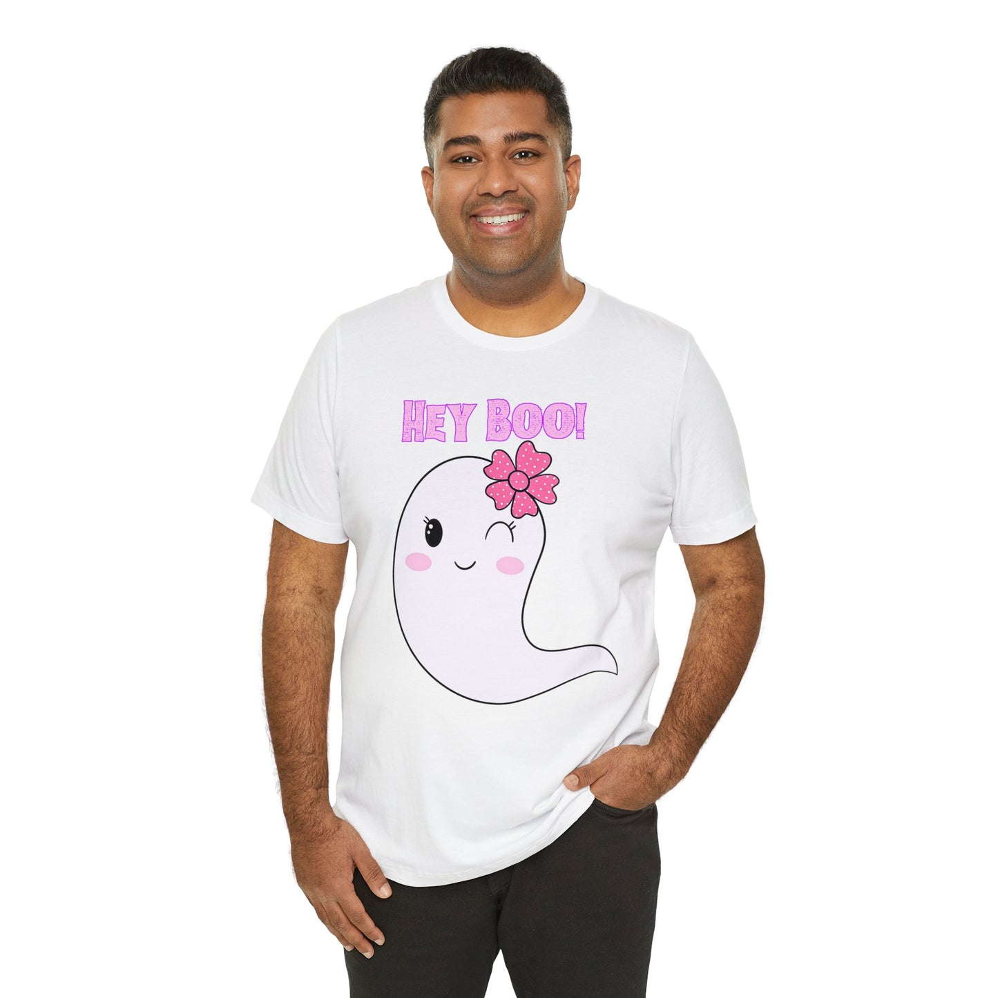 Hey Boo! Cute Ghost Short Sleeve T-Shirt