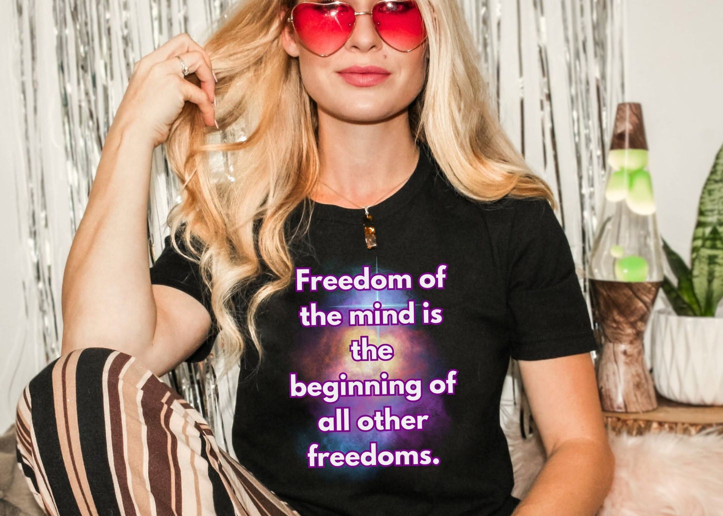Freedom Of The Mind Is The Beginning Supernova Short Sleeve T-Shirt