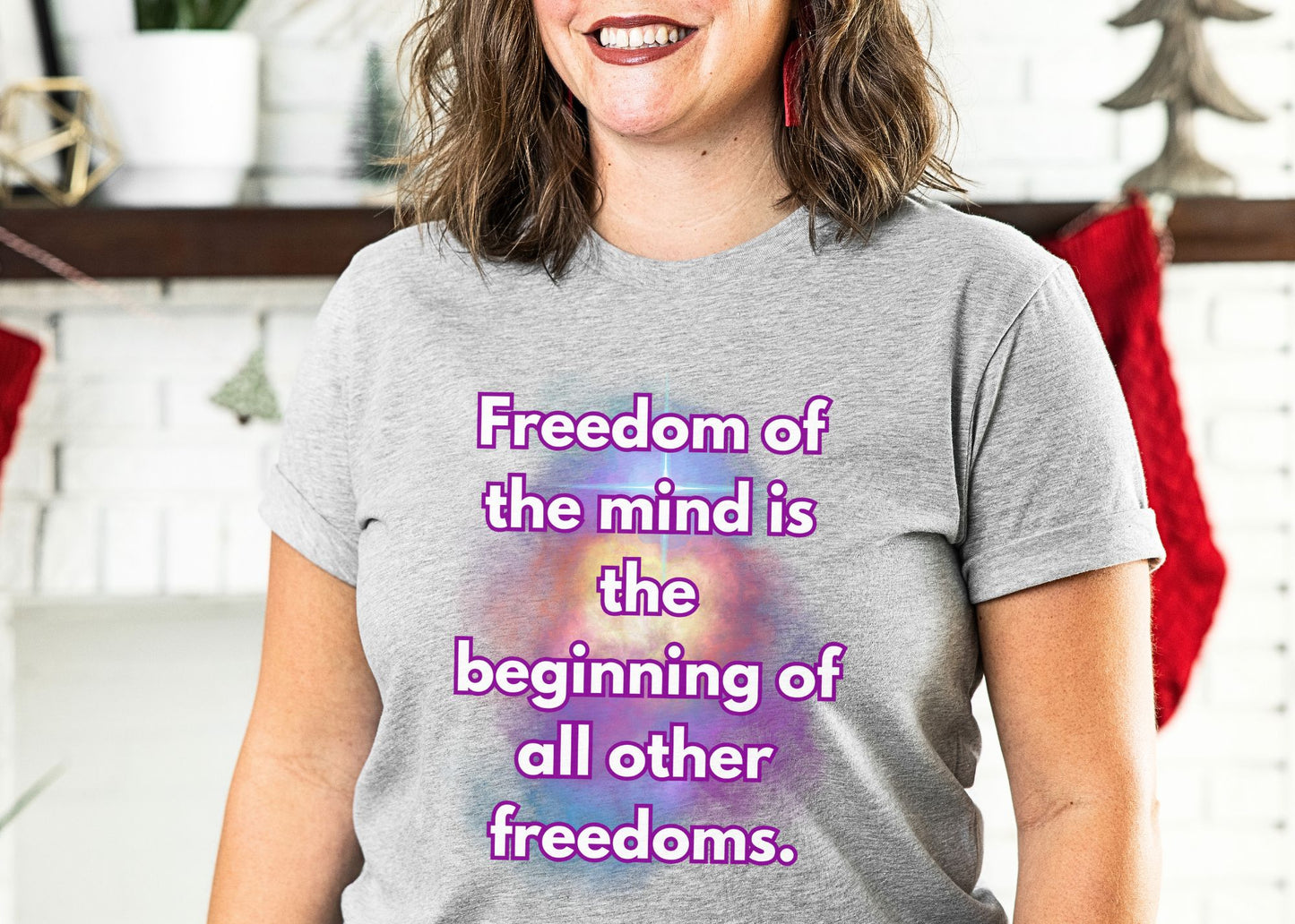 Freedom Of The Mind Is The Beginning Supernova Short Sleeve T-Shirt