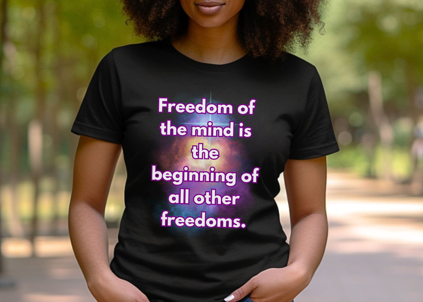 Freedom Of The Mind Is The Beginning Supernova Short Sleeve T-Shirt