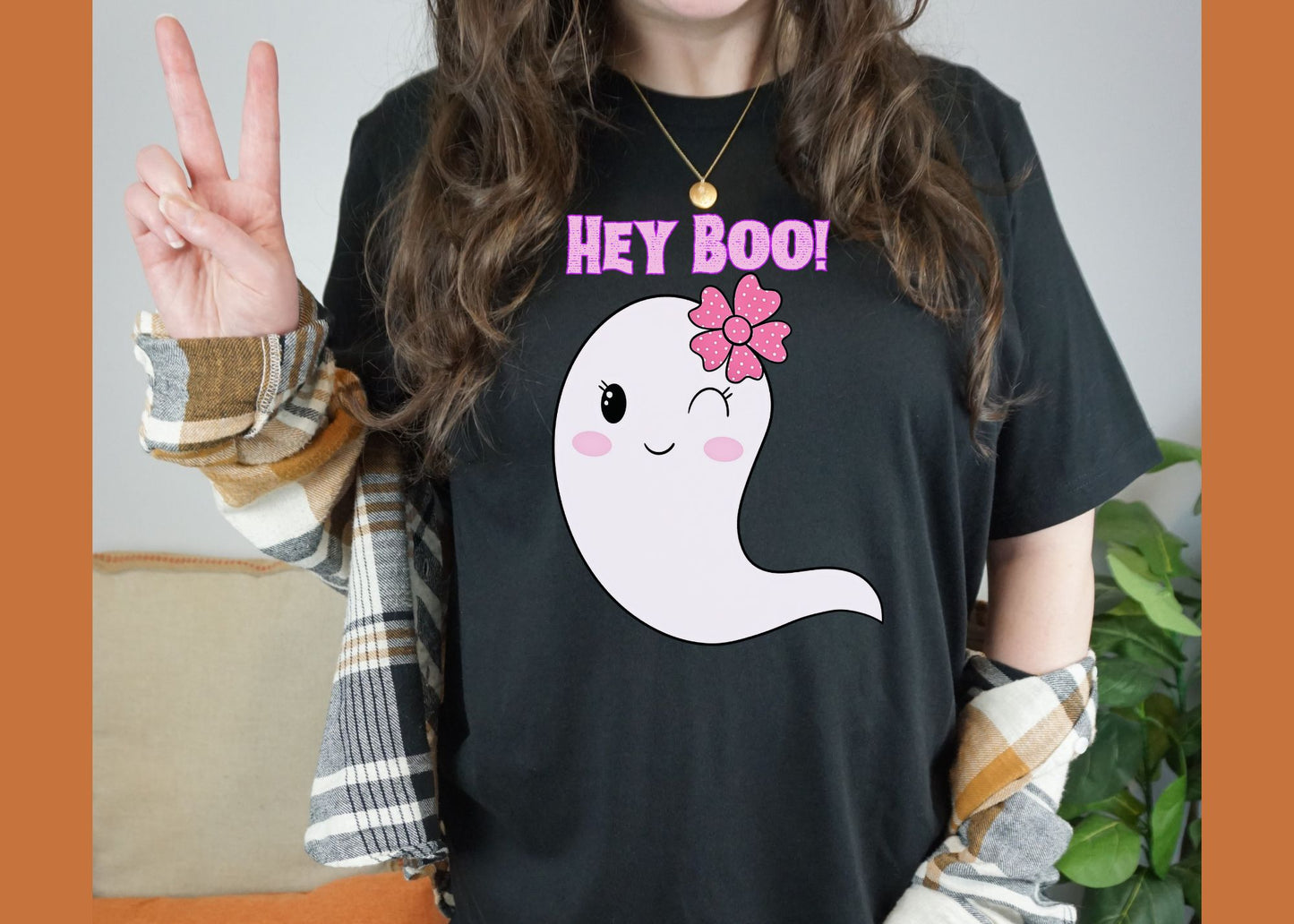 Hey Boo! Cute Ghost Short Sleeve T-Shirt