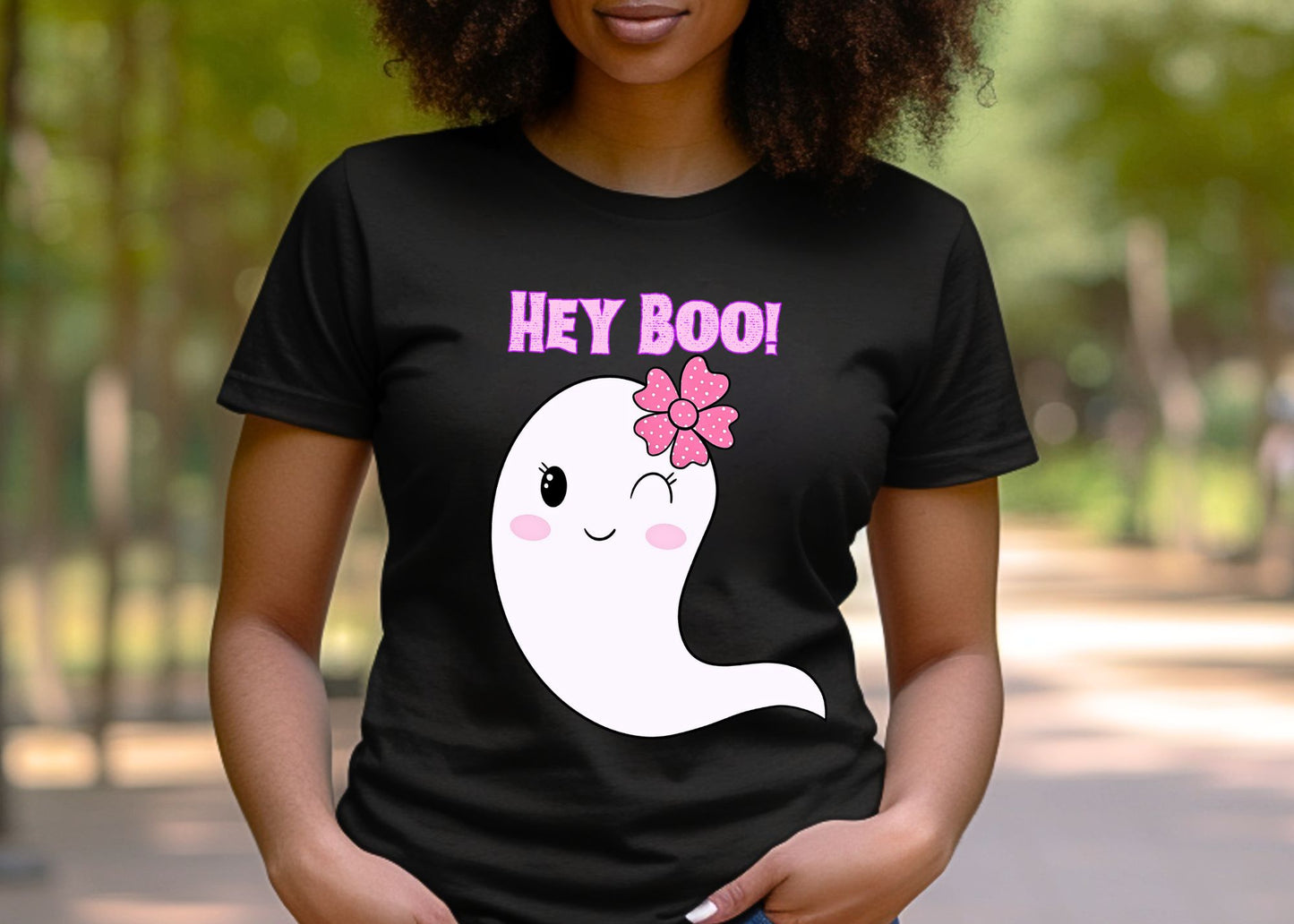 Hey Boo! Cute Ghost Short Sleeve T-Shirt