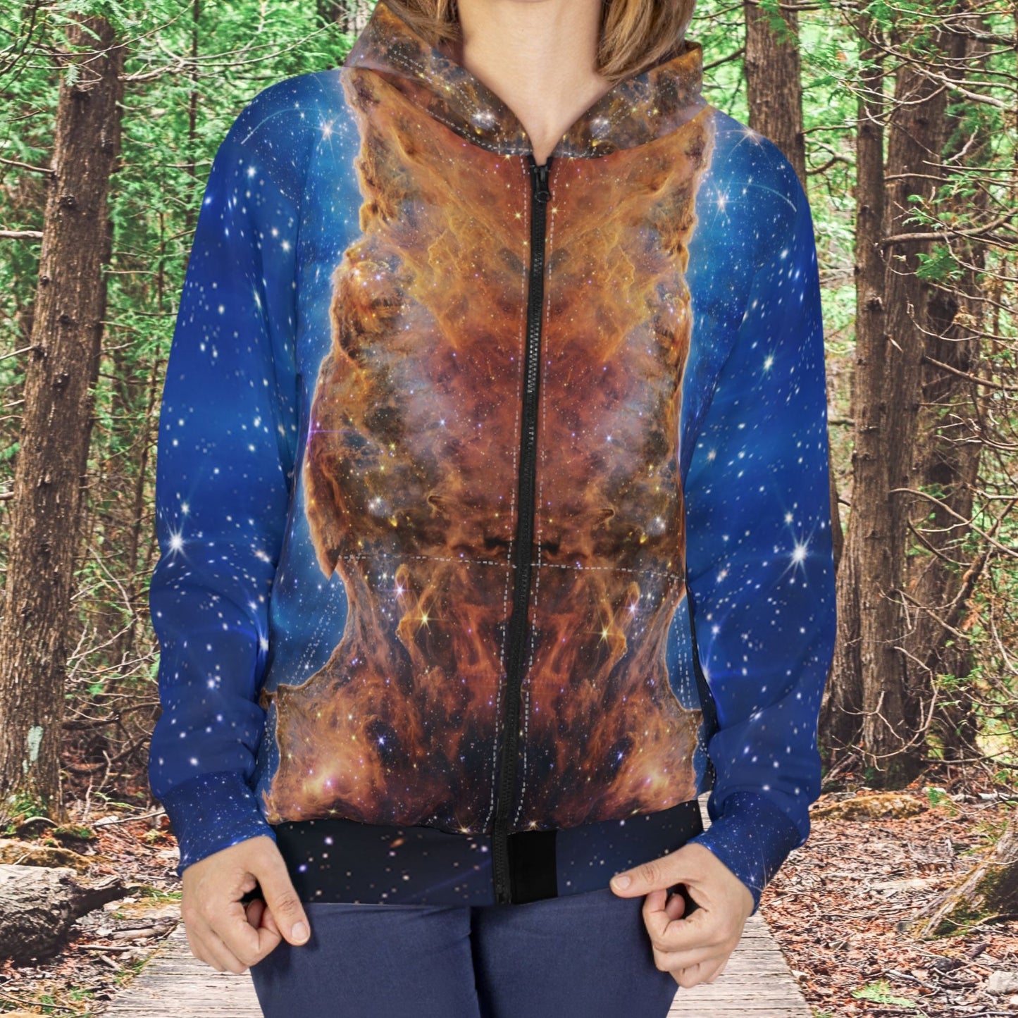 Intergalactic Unisex Zip Hoodie - Cosmic Cliffs in the Carina Nebula - JWST