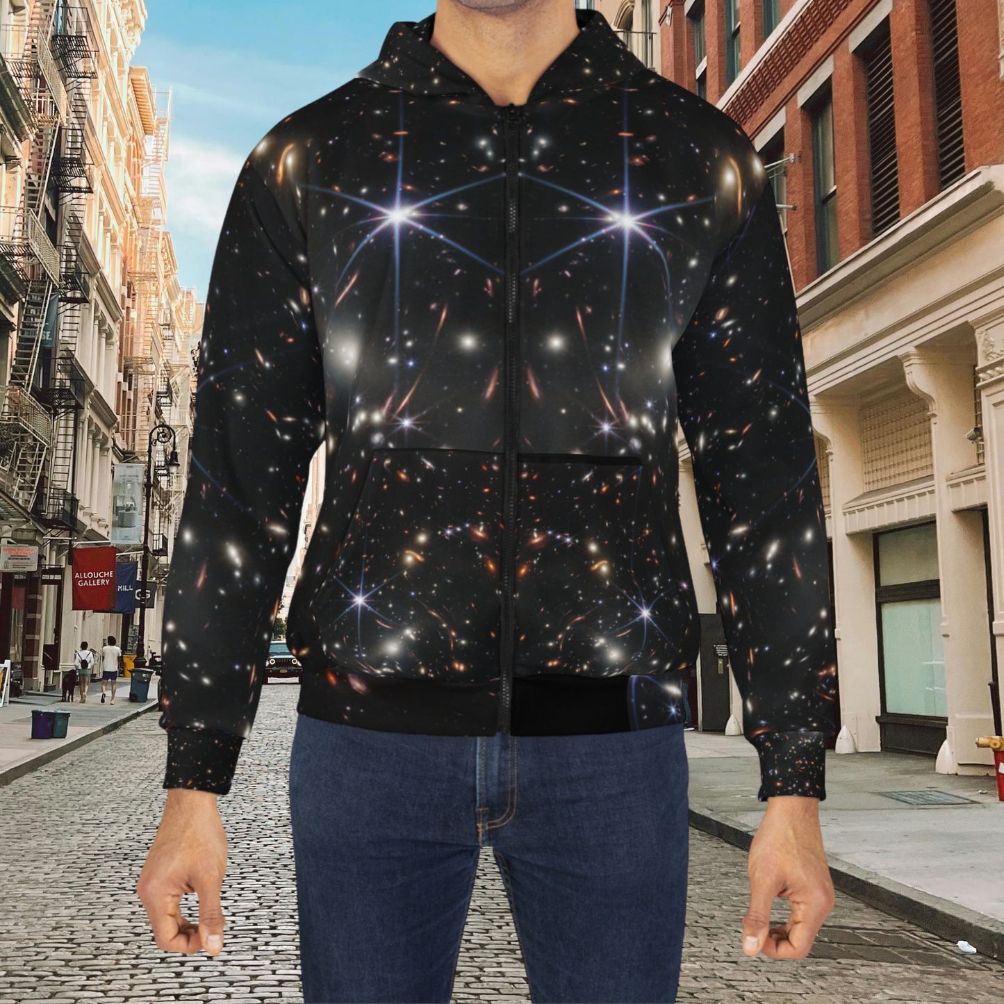 Intergalactic Unisex Zip Hoodie - First Deep Field Image - JWST