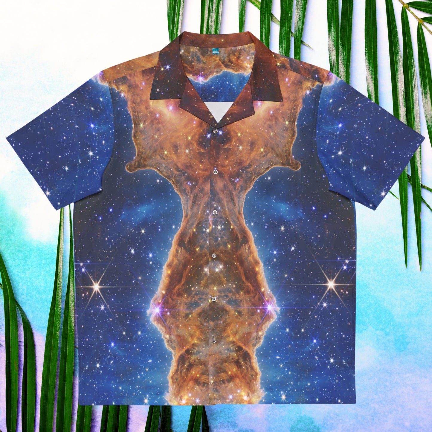 Intergalactic Men's Hawaiian Style Shirt - Cosmic Cliffs in the Carina Nebula - JWST