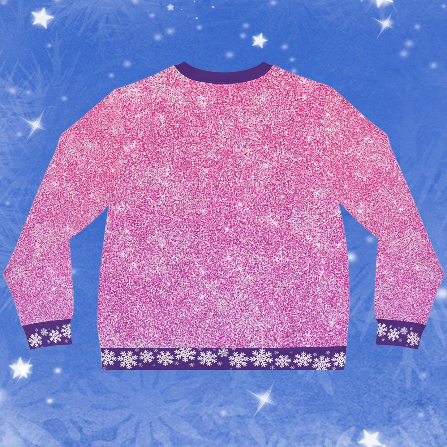 Santa on a Unicorn Pink Sparkle Ugly Christmas Sweatshirt