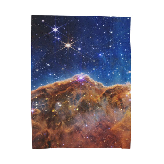 Intergalactic Velveteen Plush Blanket - Cosmic Cliffs In The Carina Nebula - JWST