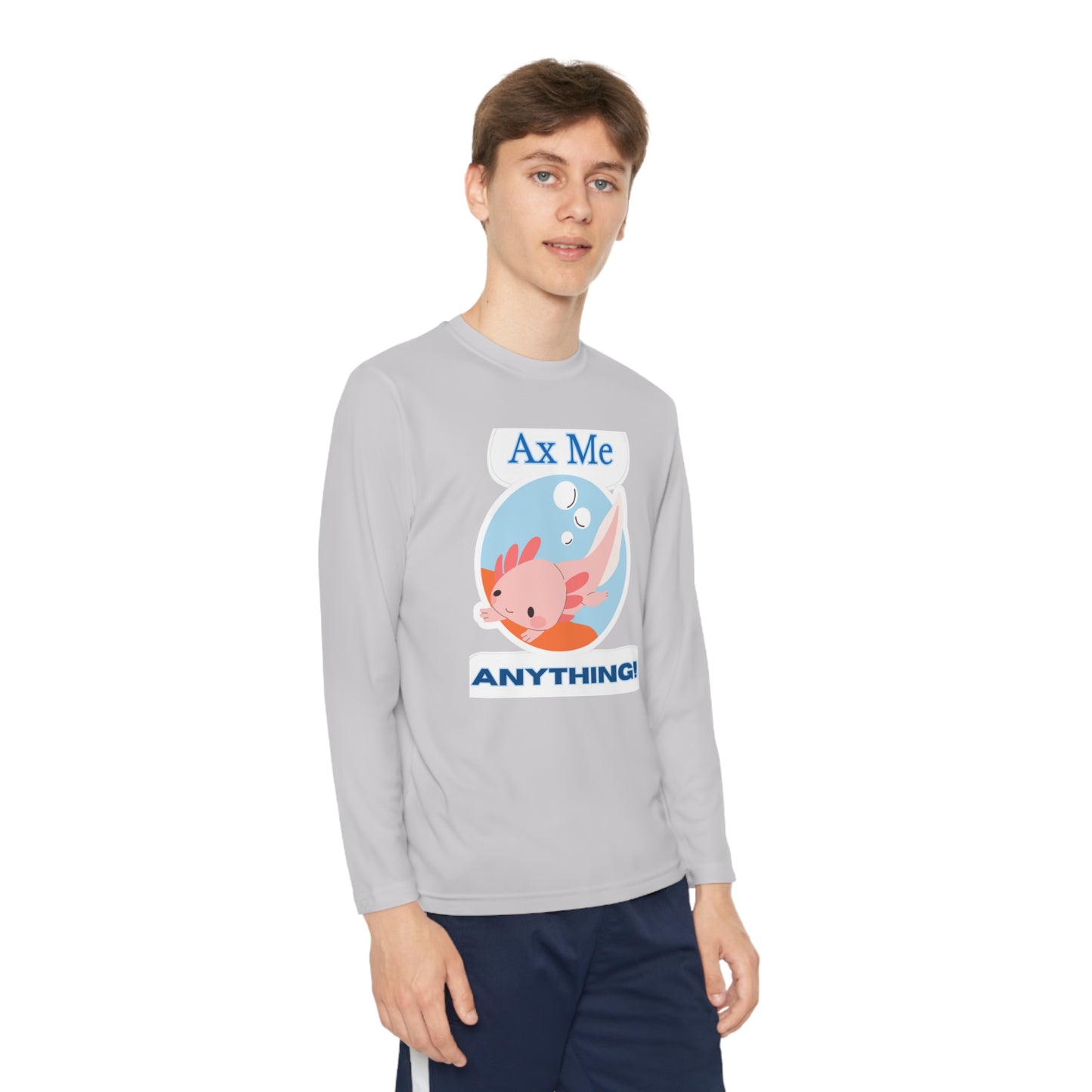 Ax Me Anything Axolotl Youth Long Sleeve Tee