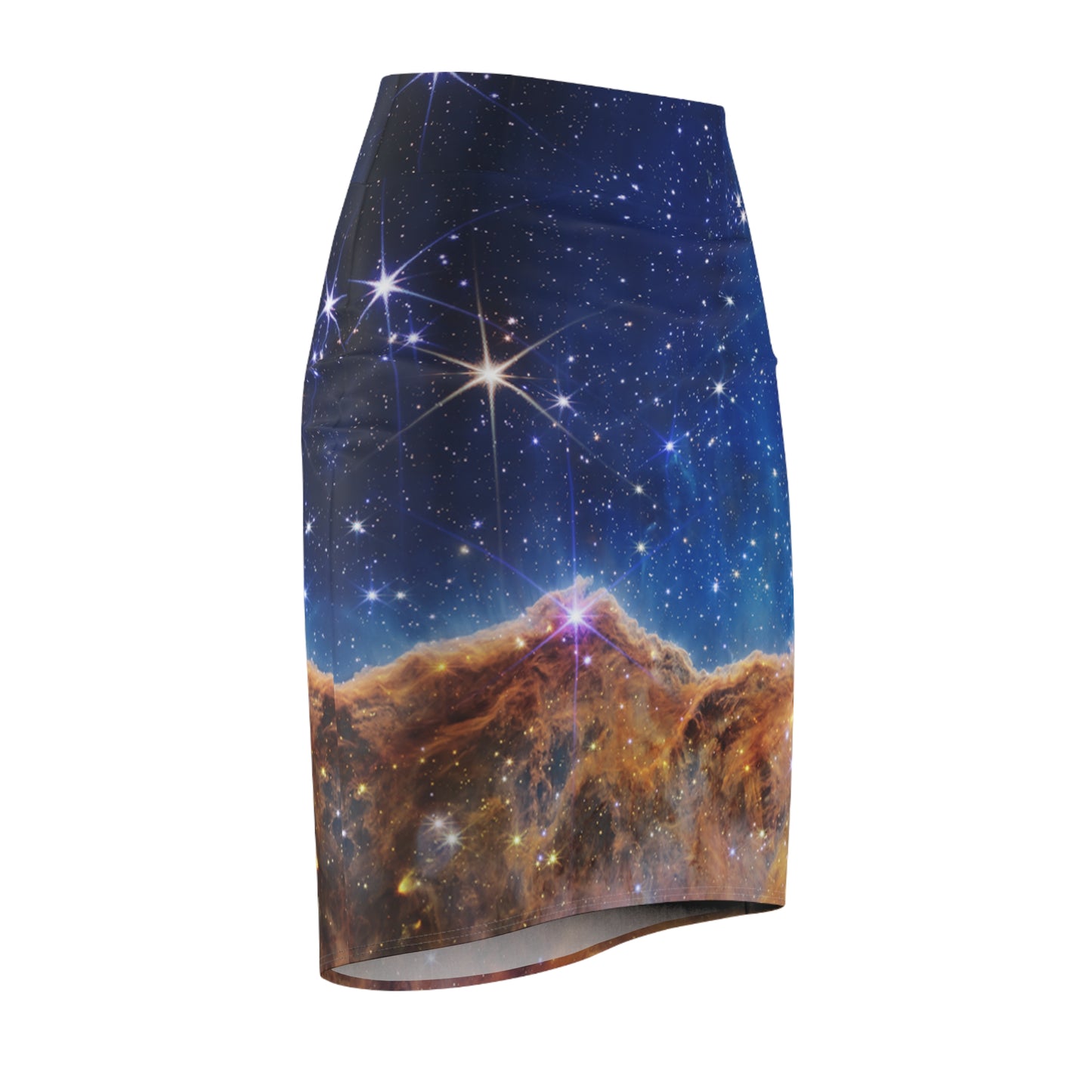 Intergalactic Women's Pencil Skirt - Cosmic Cliffs in the Carina Nebula - JWST