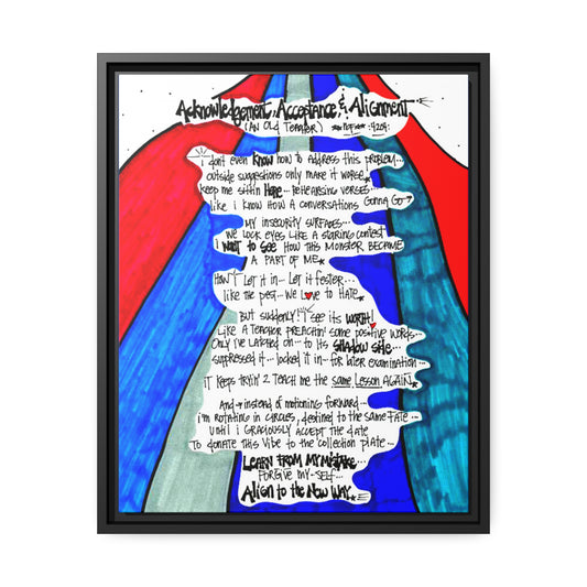 Acknowledgement Acceptance Alignment - **ncf art** - Pen, Colored Marker, Matte Canvas, Black Frame