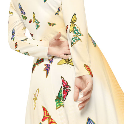 1000 Butterflies Women's Long Sleeve Dance Dress