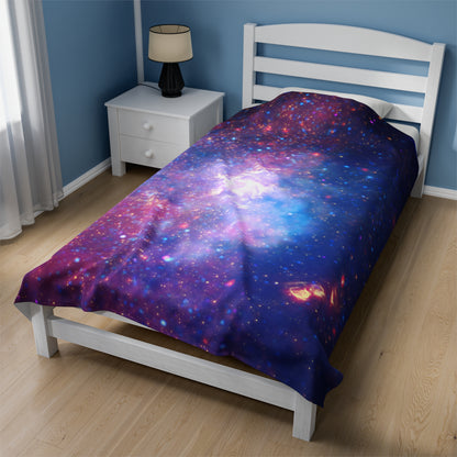 Galactic Velveteen Plush Blanket - Center Of The Milky Way Galaxy - Hubble Telescope