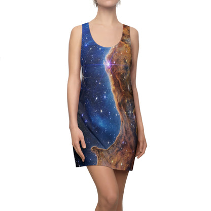 Intergalactic Women's Racerback Dress - Cosmic Cliffs In The Carina Nebula - JWST