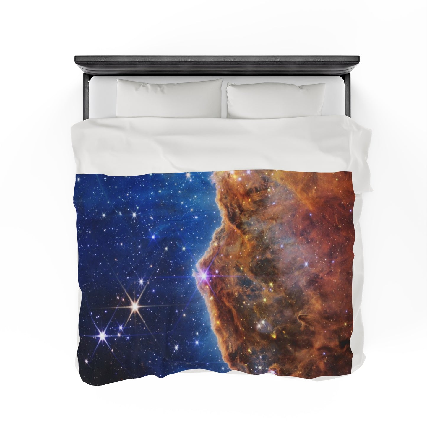 Intergalactic Velveteen Plush Blanket - Cosmic Cliffs In The Carina Nebula - JWST