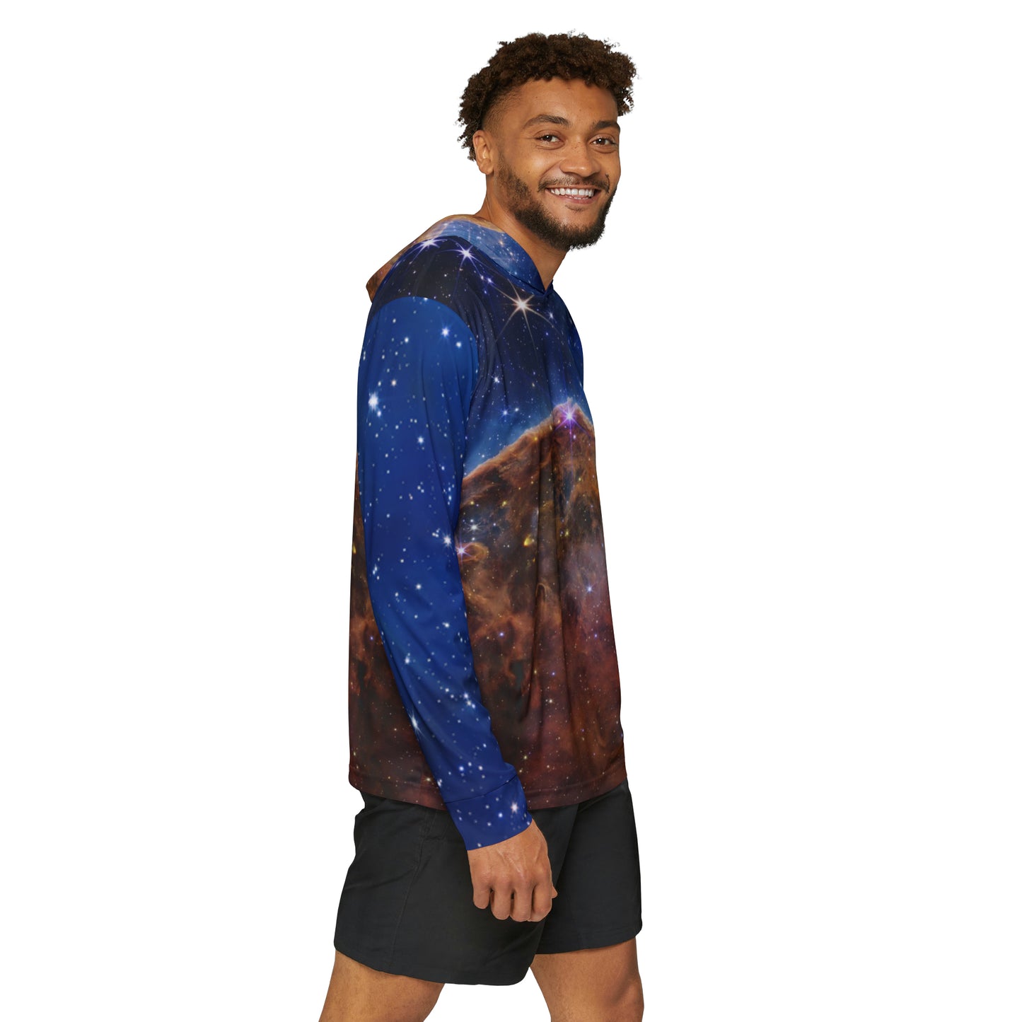 Intergalactic Men's Sports Warmup Hoodie - Cosmic Cliffs In The Carina Nebula - JWST