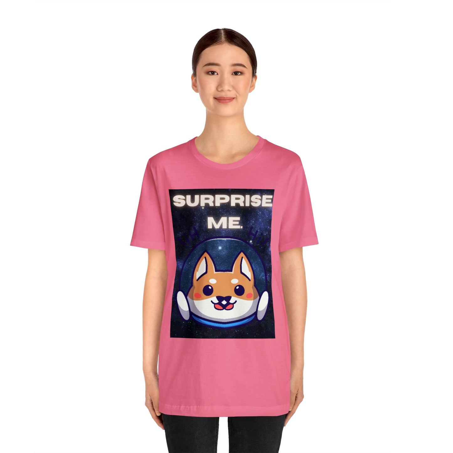 Surprise Me Space Dog Unisex Jersey Short Sleeve Tee