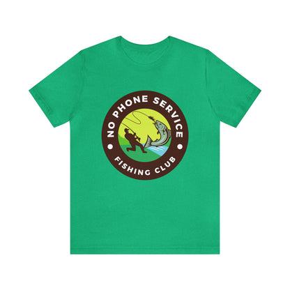 No Phone Service Fishing Club Unisex Jersey Short Sleeve Tee