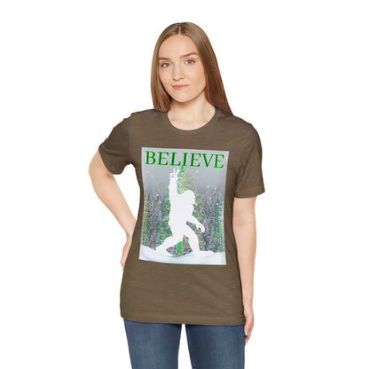 Yeti Believe Snow Forest Unisex Jersey Short Sleeve Tee