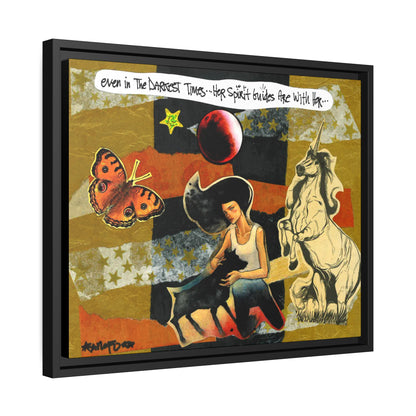 Dark Times - **ncf art** - Paper Collage - Matte Canvas, Black Frame