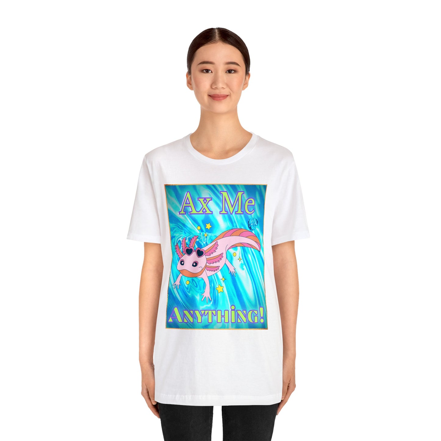 Ax Me Anything Axolotl Framed Unisex Jersey Short Sleeve Tee