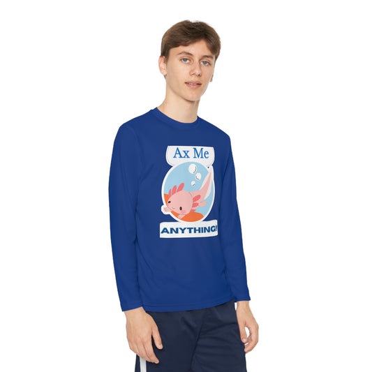 Ax Me Anything Axolotl Youth Long Sleeve Tee