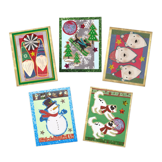 Cutest  Holiday Paper Collage Greeting Cards Ever! Vol. 1 (5-Pack)