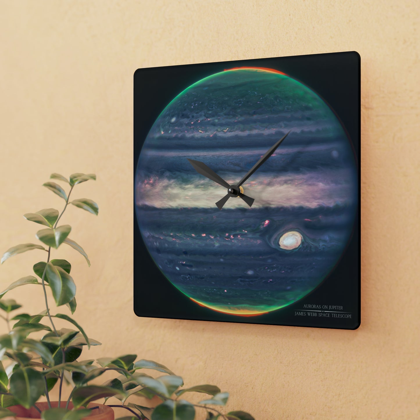 Auroras on Jupiter Planetary Wall Clock