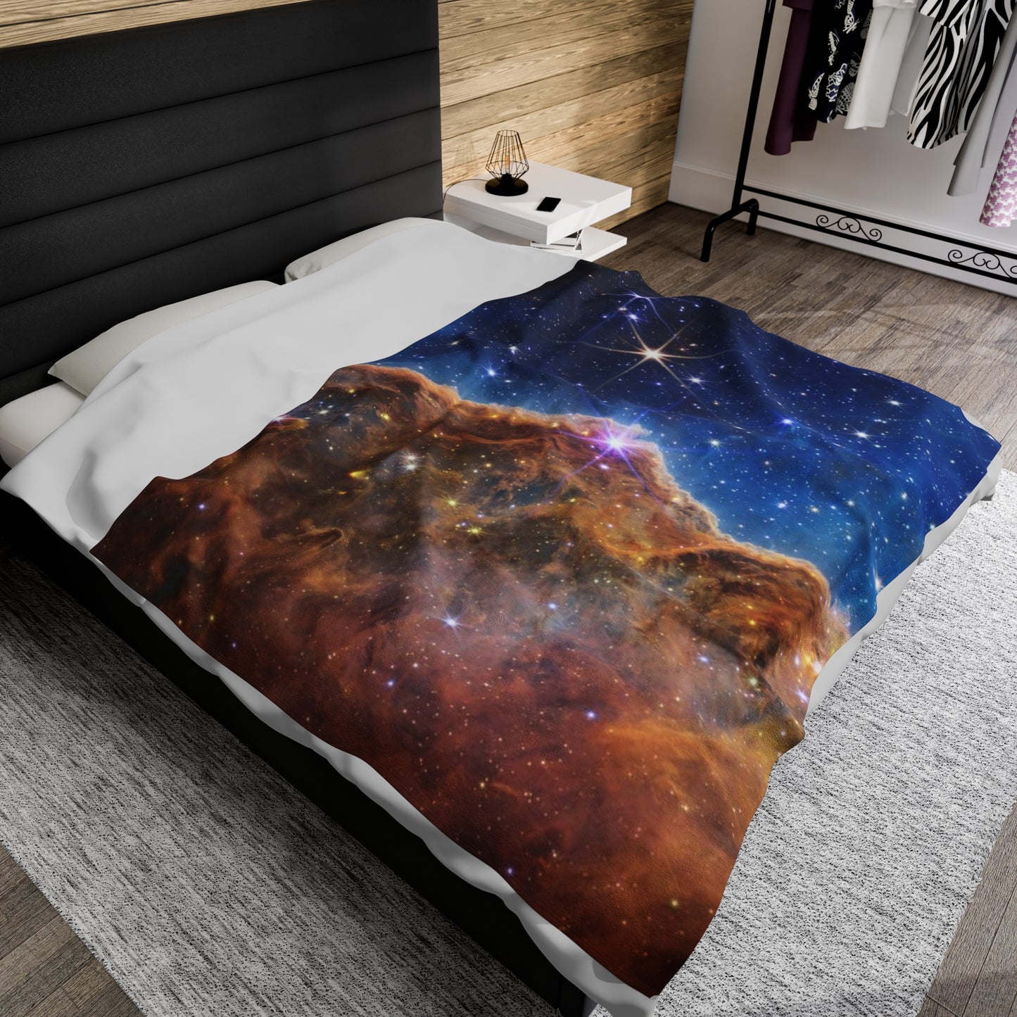 Intergalactic Velveteen Plush Blanket - Cosmic Cliffs In The Carina Nebula - JWST