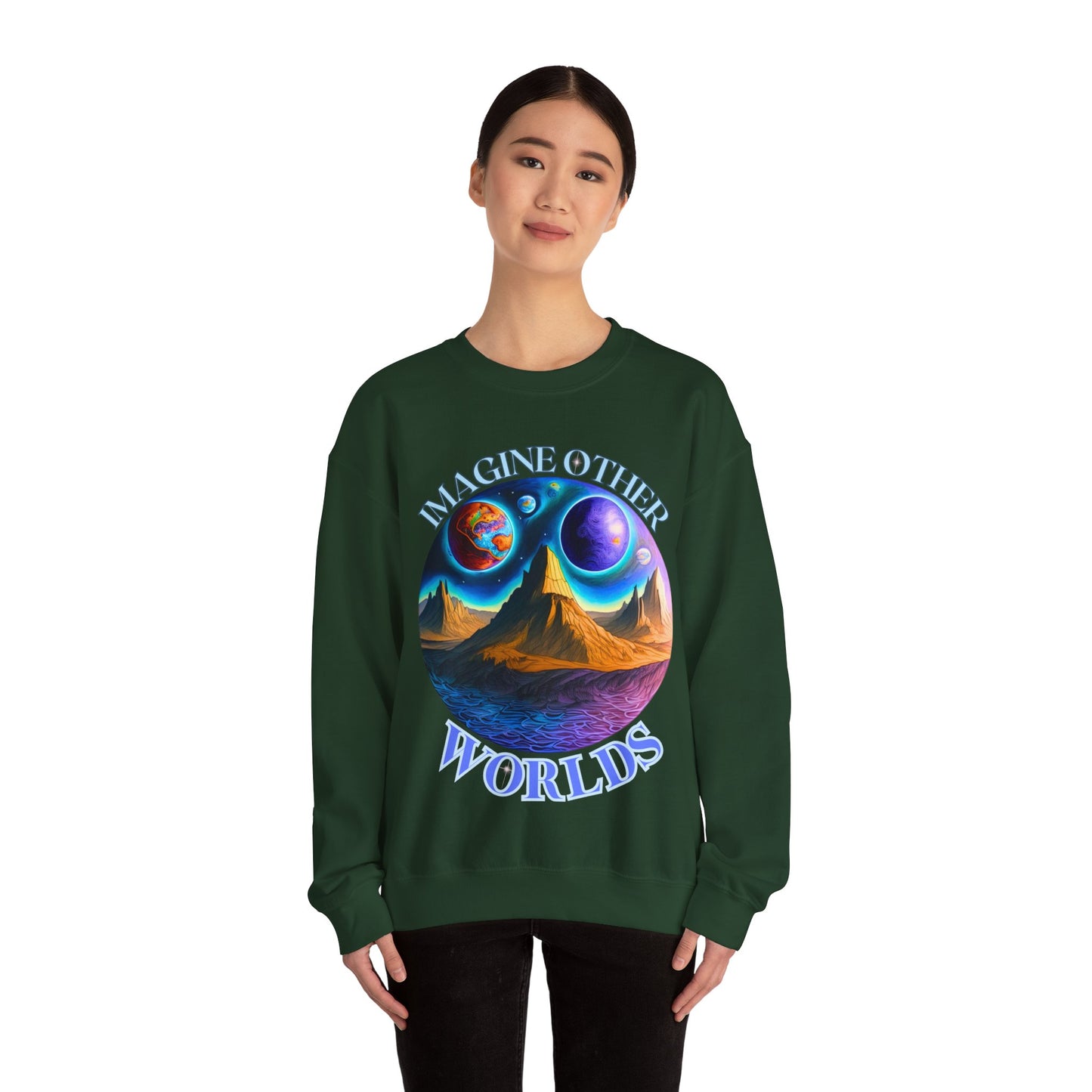 Imagine Other Worlds V1 Unisex Crewneck Sweatshirt