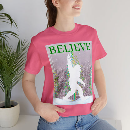 Yeti Believe Snow Forest Unisex Jersey Short Sleeve Tee