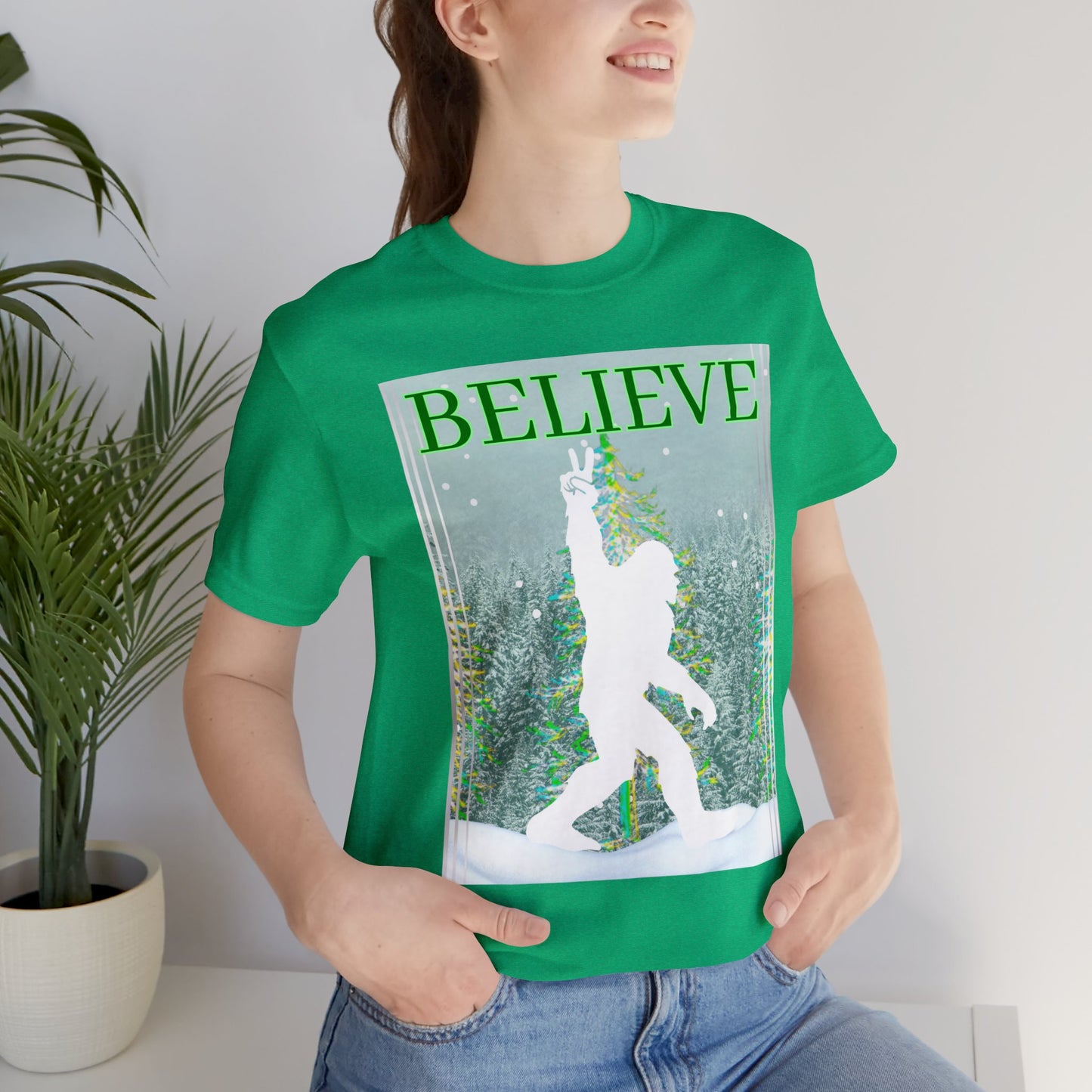 Yeti Believe Snow Forest Unisex Jersey Short Sleeve Tee