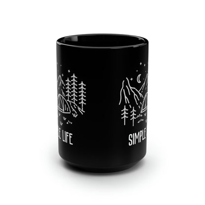 Simple Life Black Camping Mug 15oz