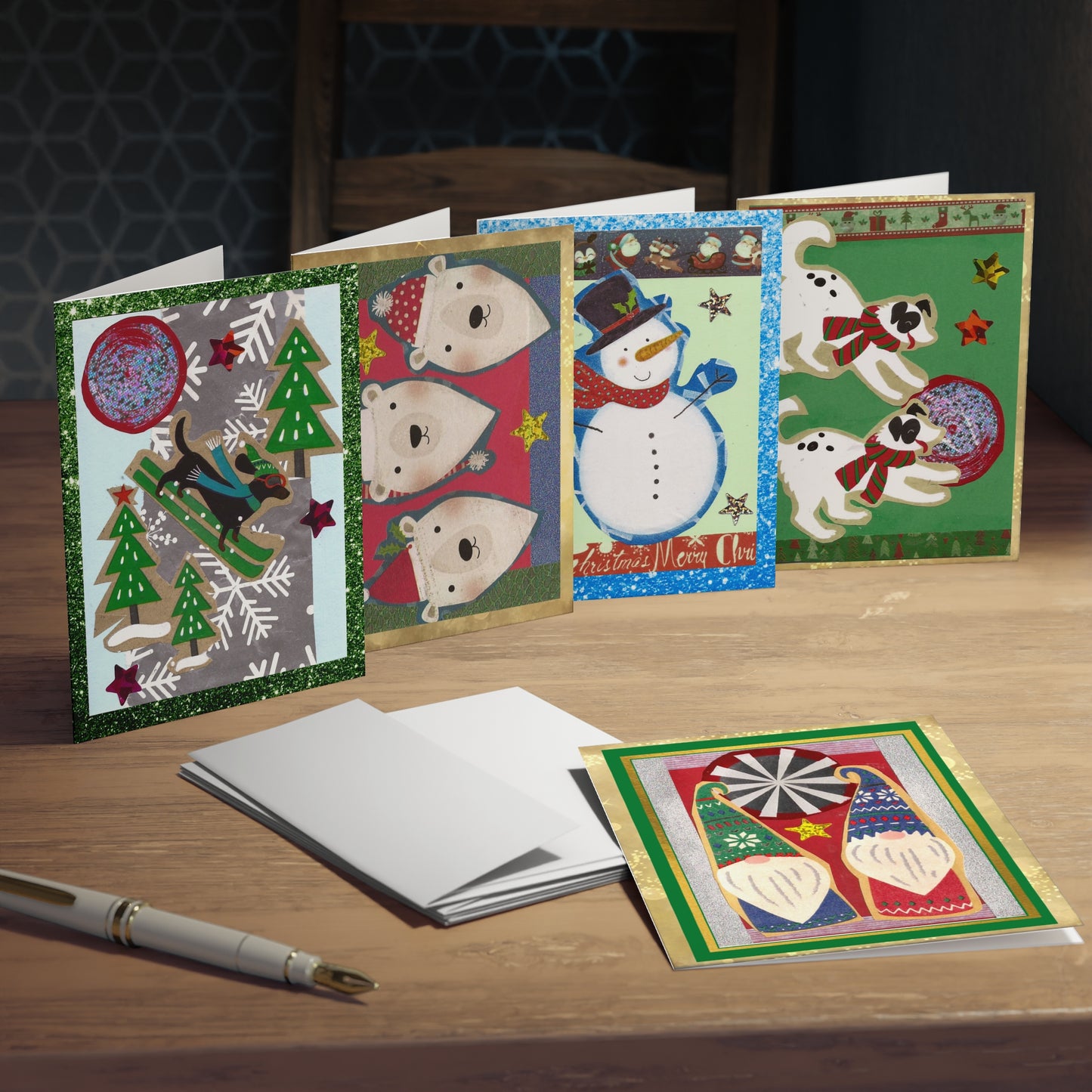 Cutest  Holiday Paper Collage Greeting Cards Ever! Vol. 1 (5-Pack)
