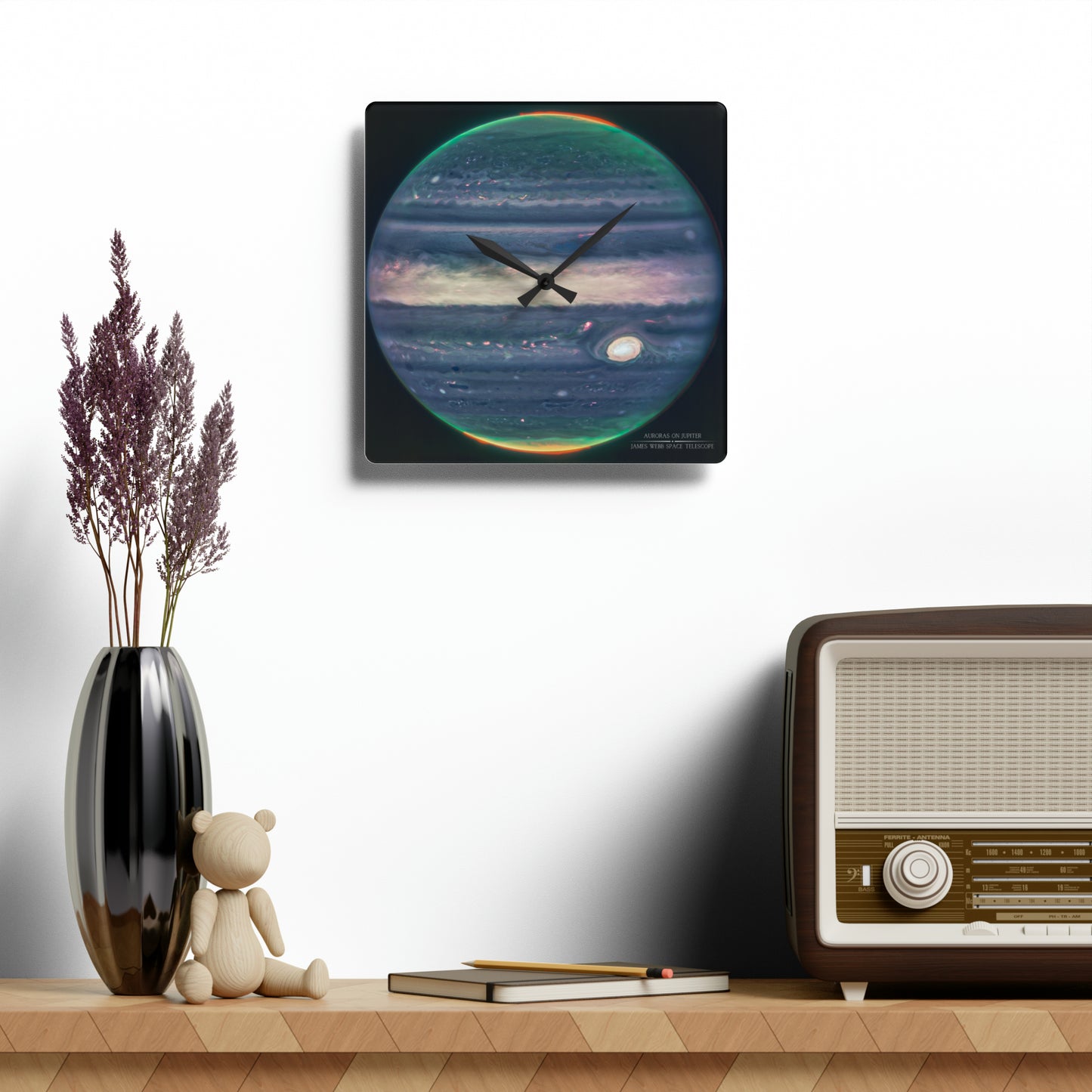 Auroras on Jupiter Planetary Wall Clock