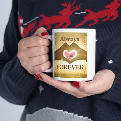 Always and Forever Heart Hands Ceramic Mug 11oz